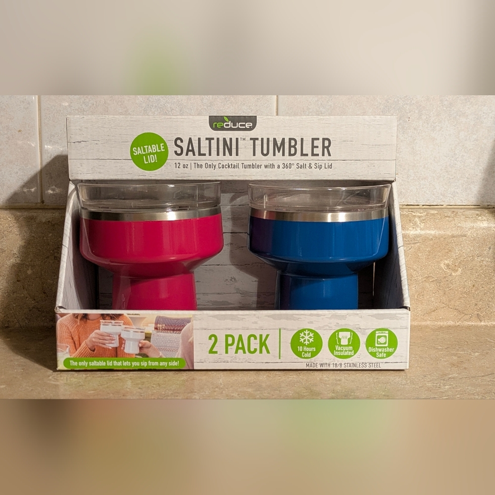 REDUCE 12 oz. Vacuum Insulated Stainless Steel Saltini Tumbler, 2 Pack